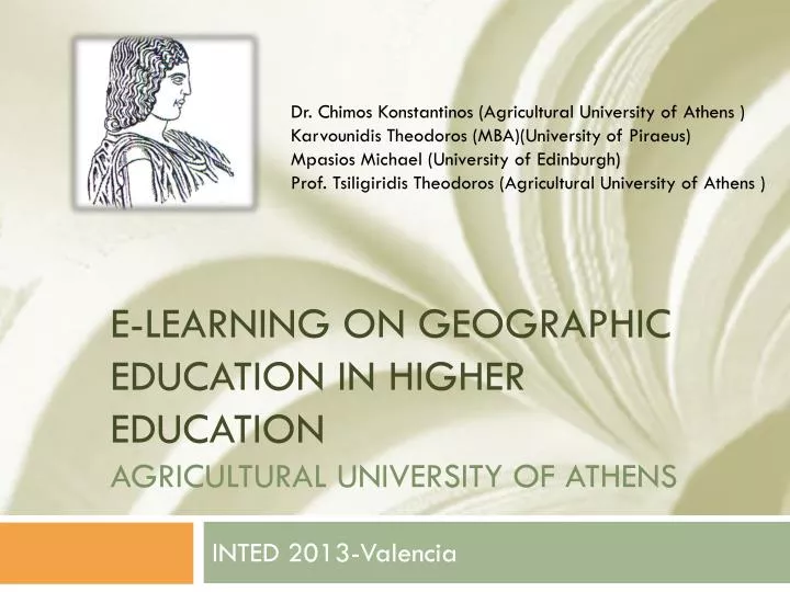 e learning on geographic education in higher education agricultural university of athens
