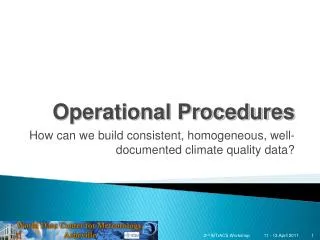 Operational Procedures