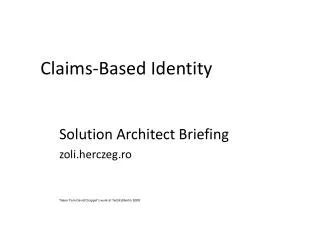 Claims-Based Identity