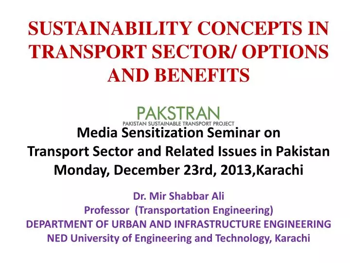 sustainability concepts in transport sector options and benefits