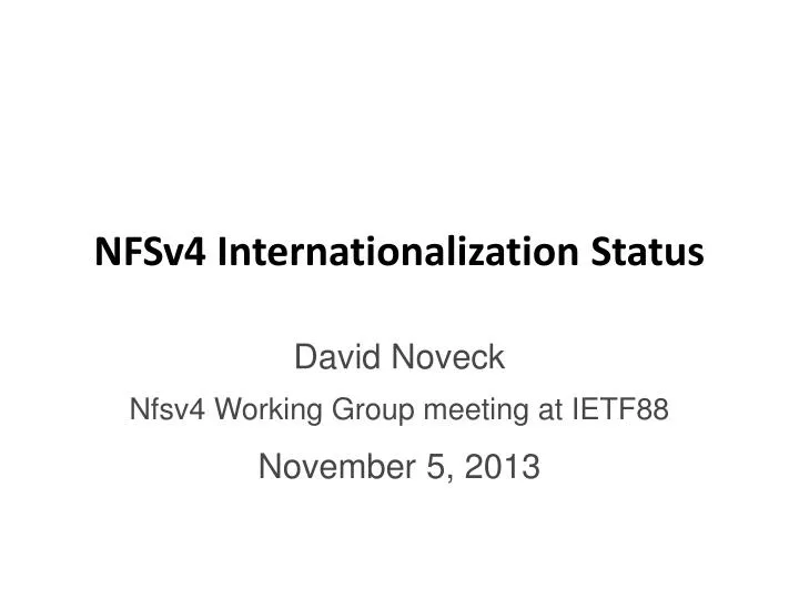 nfsv4 internationalization status