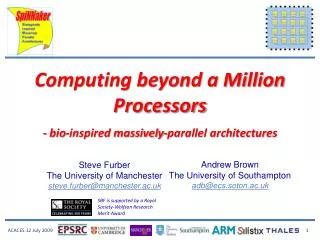 Computing beyond a Million Processors - bio-inspired massively-parallel architectures