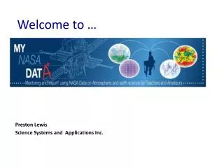 Preston Lewis	 Science Systems and Applications Inc.