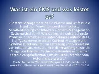 was ist ein cms und was leistet es
