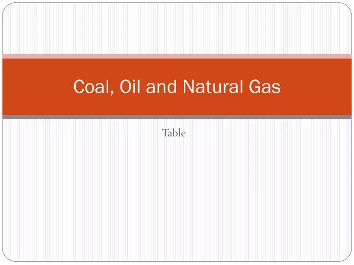 coal oil and natural gas