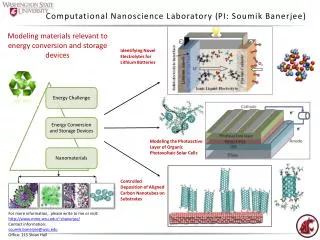 Computational Nanoscience Laboratory ( PI: Soumik Banerjee )