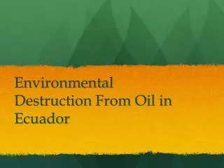 Environmental Destruction From Oil in Ecuador