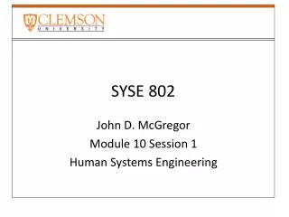 SYSE 802