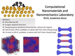 Computational Nanomaterials and Nanomechanics Laboratory RCAS, Academia Sinica