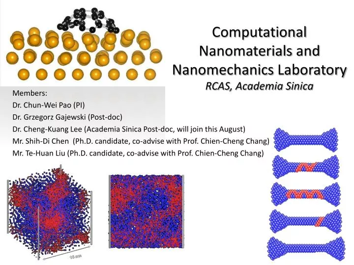 computational nanomaterials and nanomechanics laboratory rcas academia sinica