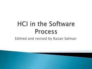 HCI in the Software Process