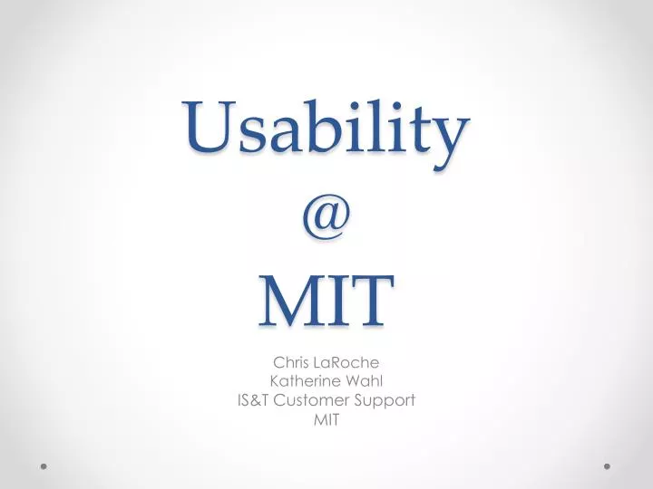 usability @ mit