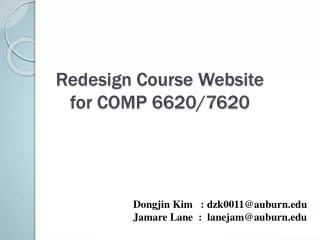 Redesign Course Website for COMP 6620/7620
