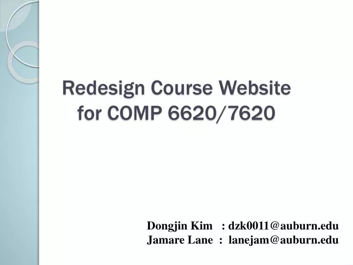 redesign course website for comp 6620 7620