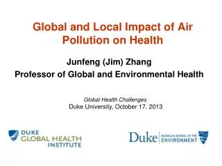 Global and Local Impact of Air Pollution on Health