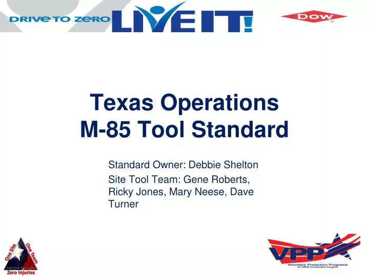 texas operations m 85 tool standard