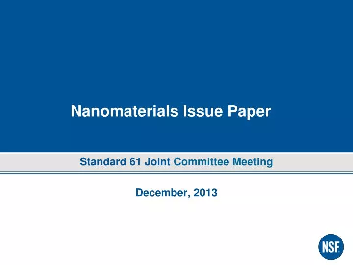 nanomaterials issue paper