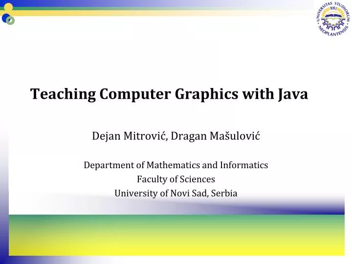 teaching computer graphics with java