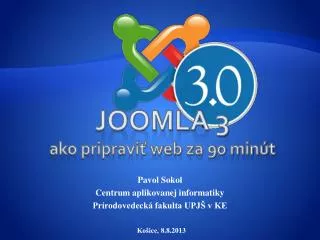 pavol sokol centrum aplikovanej informatiky pr rodovedeck fakulta upj v ke