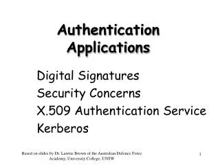 Authentication Applications