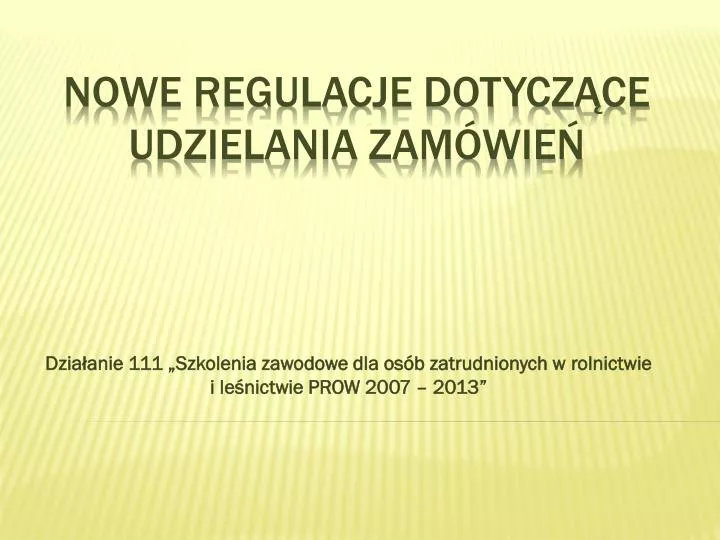 dzia anie 111 szkolenia zawodowe dla os b zatrudnionych w rolnictwie i le nictwie prow 2007 2013