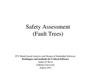 Safety Assessment (Fault Trees)