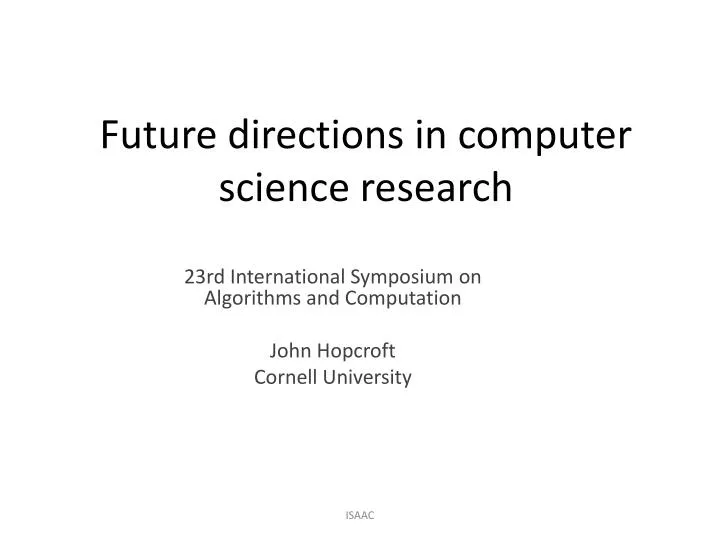 future directions in computer science research