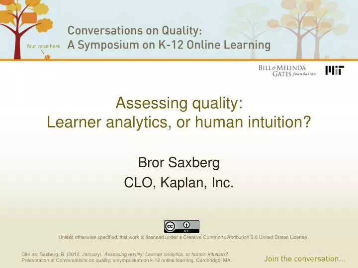 assessing quality learner analytics or human intuition