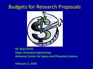 Budgets for Research Proposals