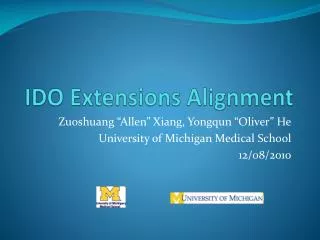 IDO Extensions Alignment