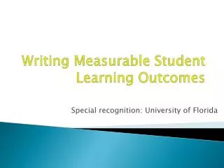 Writing Measurable Student Learning Outcomes