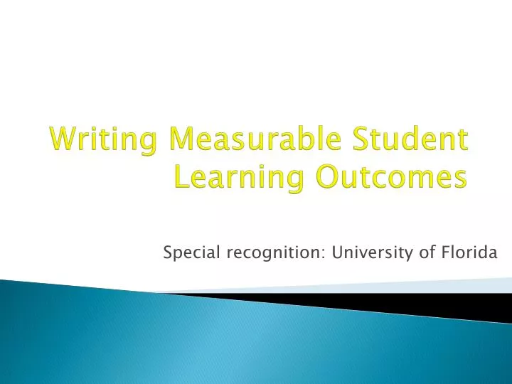 writing measurable student learning outcomes