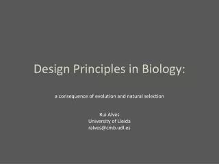 Design Principles in Biology :