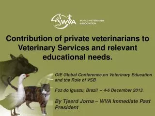 OIE Global Conference on Veterinary Education and the Role of VSB