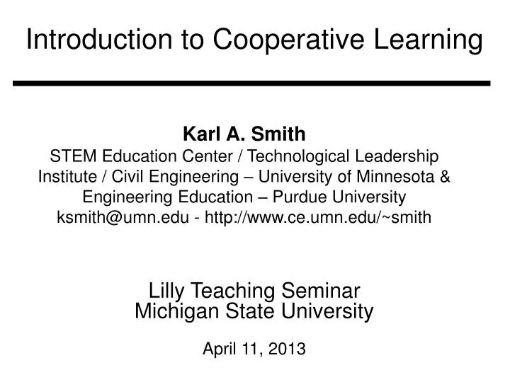 introduction to cooperative learning