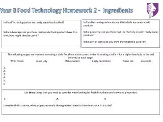 In Food Technology what are ready made foods called?