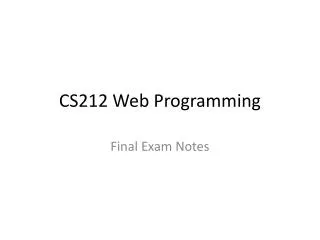 CS212 Web Programming