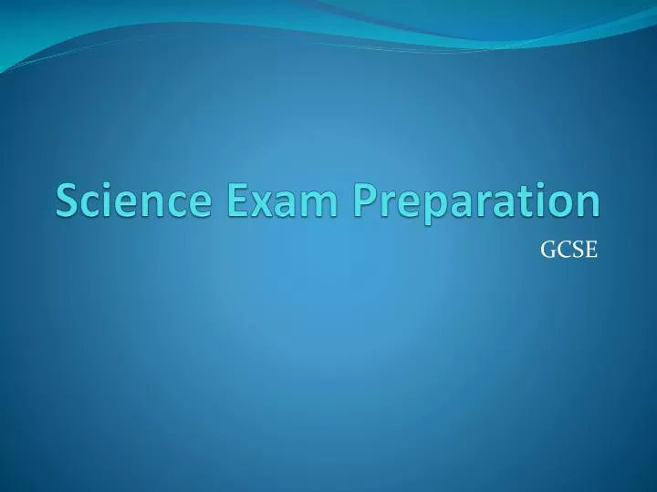 science exam preparation