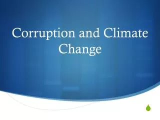 Corruption and Climate Change