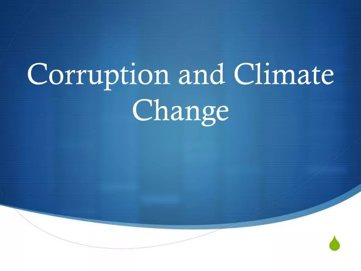 corruption and climate change