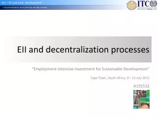 EII and decentralization processes