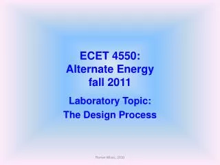 ECET 4550: Alternate Energy fall 2011