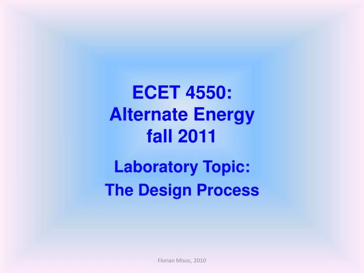 ecet 4550 alternate energy fall 2011