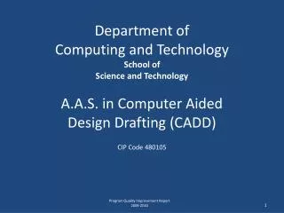 Department of Computing and Technology School of Science and Technology