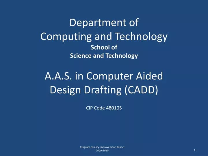 department of computing and technology school of science and technology