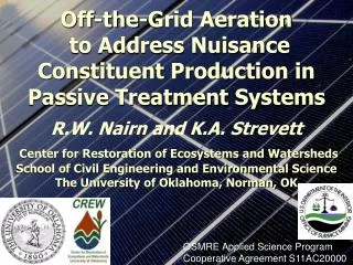 Off-the-Grid Aeration to Address Nuisance Constituent Production in Passive Treatment Systems