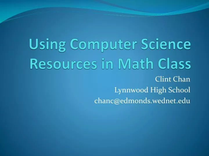 using computer science resources in math class