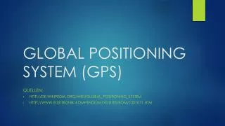 global positioning system gps