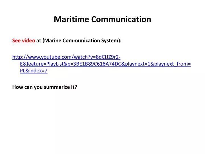maritime communication