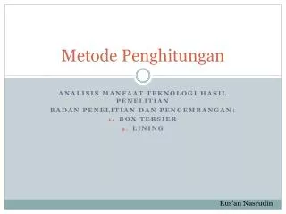 metode penghitungan